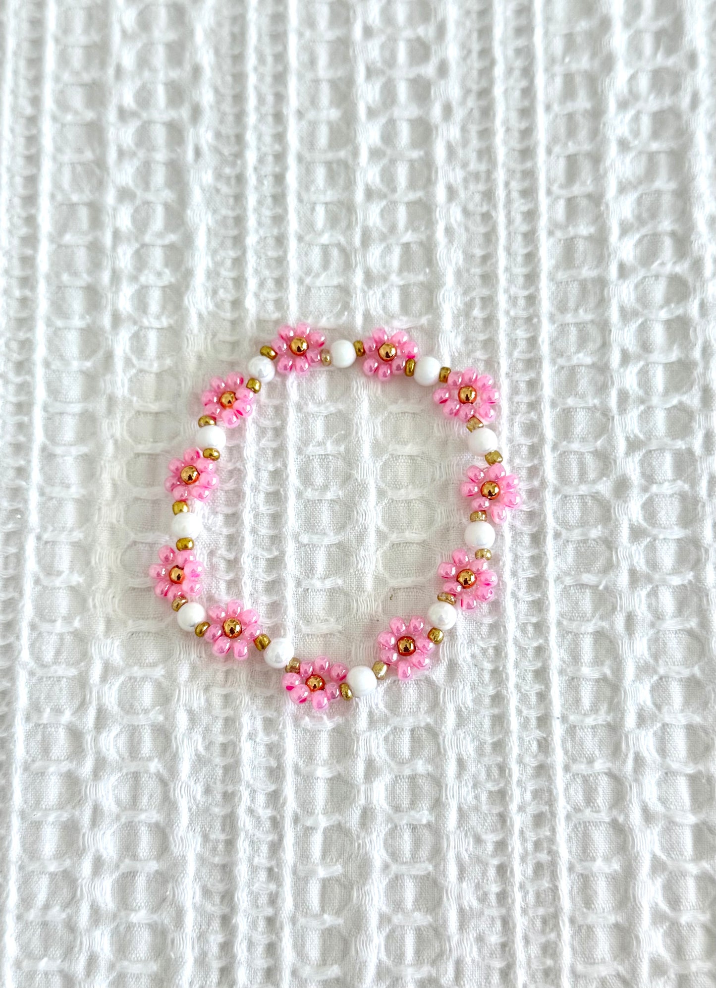 Rose Floral Beaded Bracelet