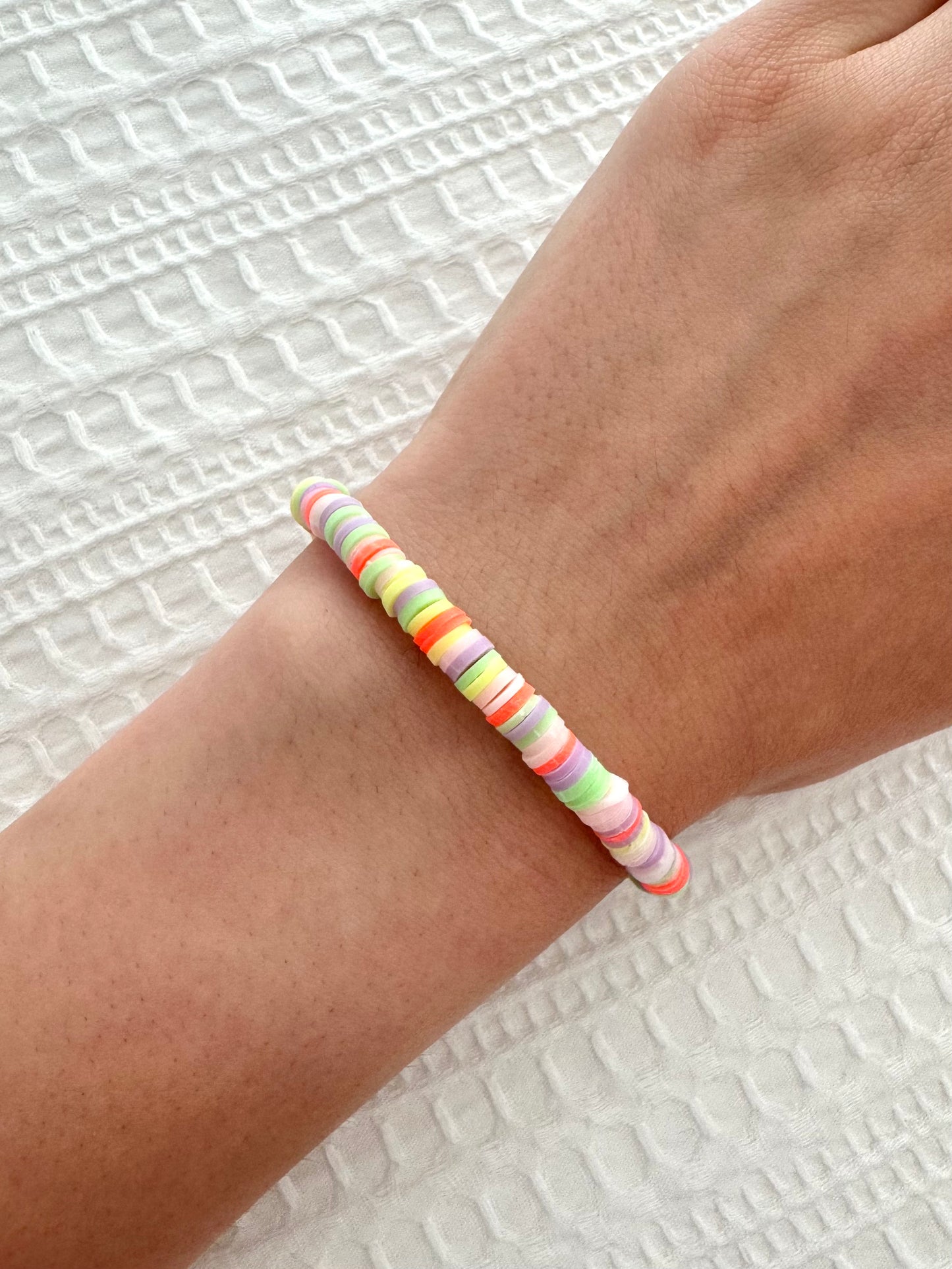Rainbow Clay Beaded Bracelet