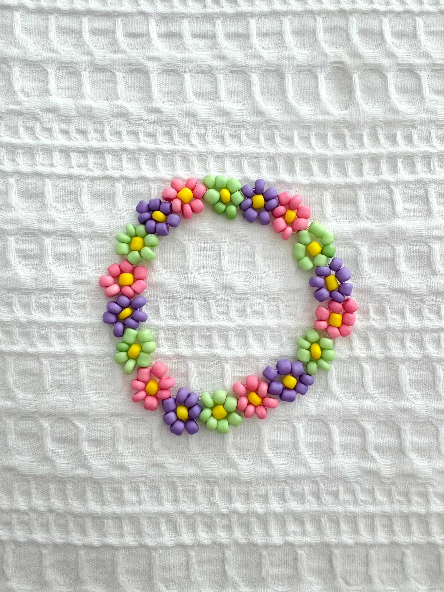 Spring Flower Beaded Bracelet