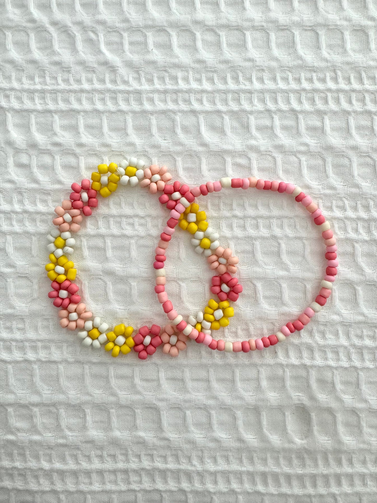 Summer Flower Beaded Bracelet Stack