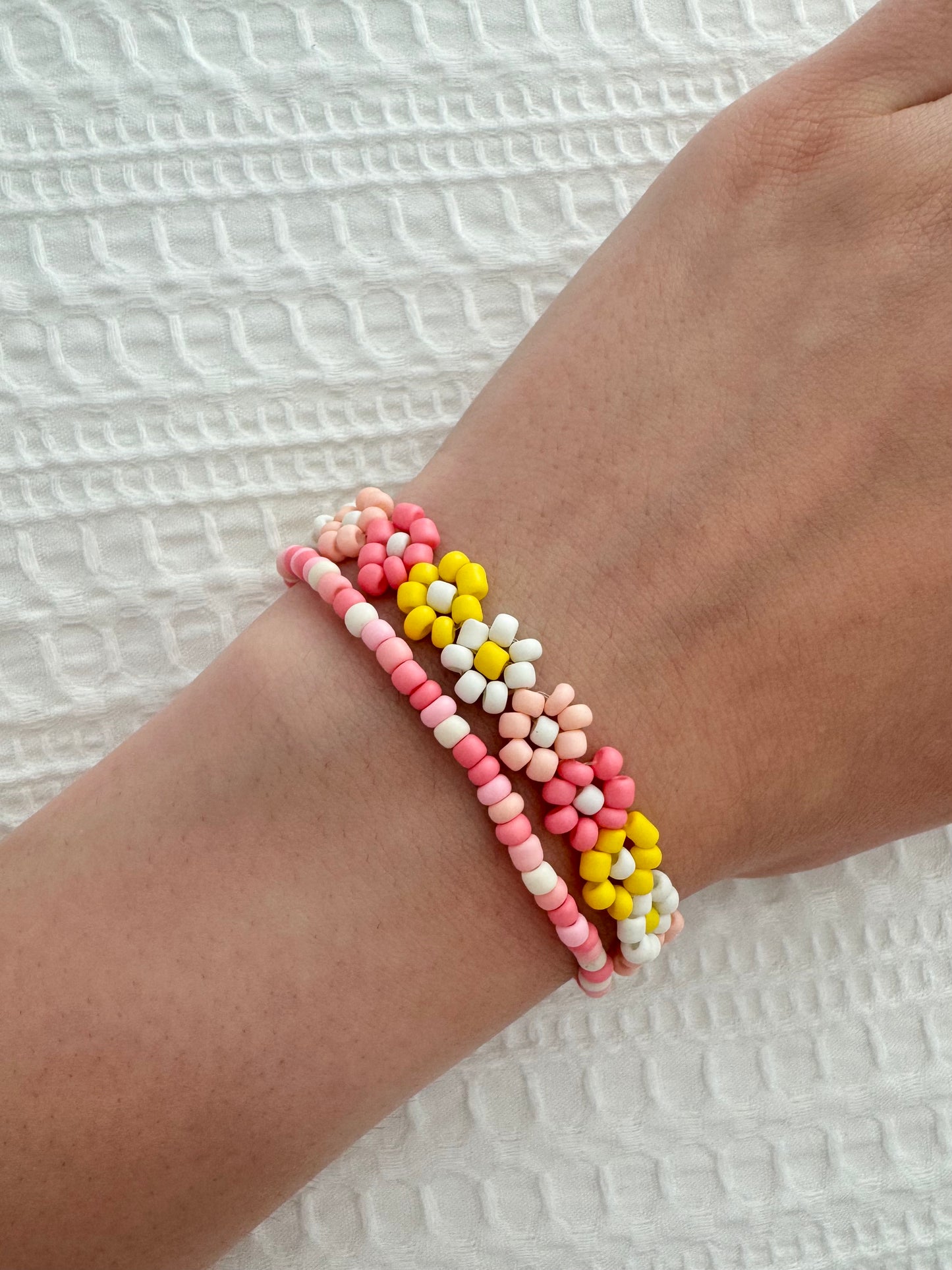 Summer Flower Beaded Bracelet Stack