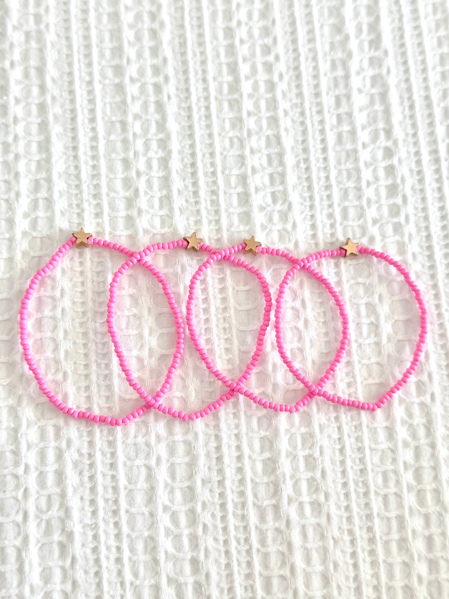 Pink Stars Beaded Bracelet
