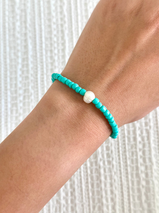 Aquamarine Beaded Bracelet