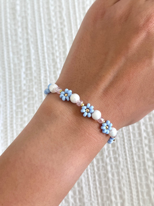 Blue Pearl Beaded Bracelet