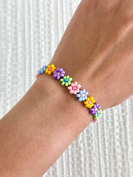 Spring Flowers Beaded Bracelet